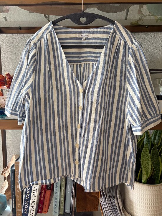 Madewell Tops - Madewell Striped Blue Top